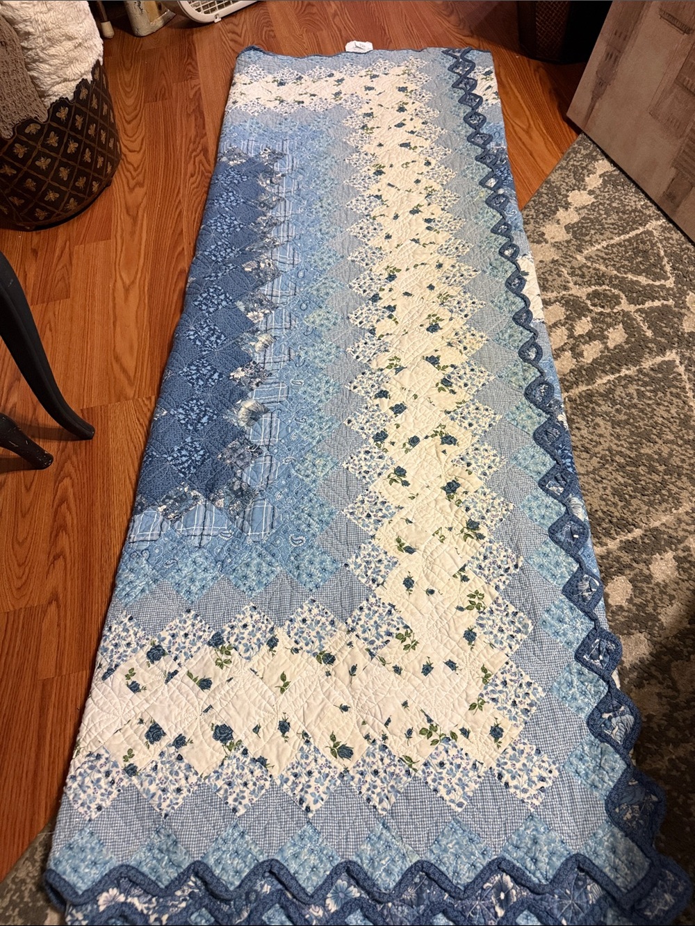 Blue patchwork vintage quilts